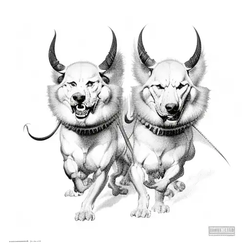hercules and cerberus  tattoo design idea