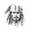 jack sparrow with jar of dirt tattoo design idea