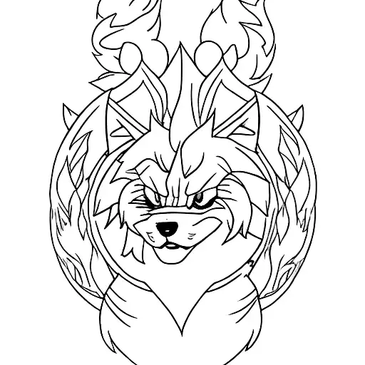 Arcanine with a firestone tattoo design idea