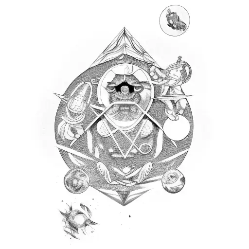 astrology tattoo design idea