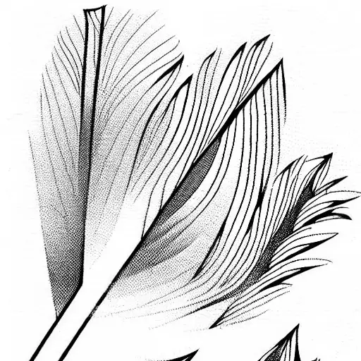 fan palm leaf  tattoo design idea