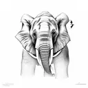 Elephant face tattoo design idea