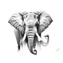 Elephant face tattoo design idea
