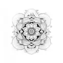 Pivoines et mandala  tattoo design idea