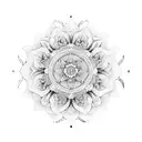 Pivoines et mandala  tattoo design idea