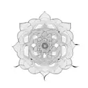Pivoines et mandala  tattoo design idea