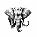 Elephant face tattoo design idea