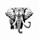 Elephant face tattoo design idea