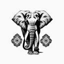 Elephant portrait tattoo design idea