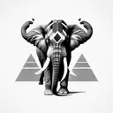 Elephant portrait tattoo design idea