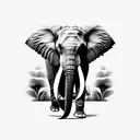 Elephant portrait tattoo design idea