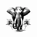 Elephant portrait tattoo design idea