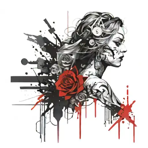 access to the universe, balance between heart, mind and soul surrounding Hamlet's Ophelia  tattoo design idea