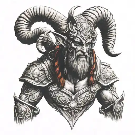 Aries and Mars God of war tattoo design idea