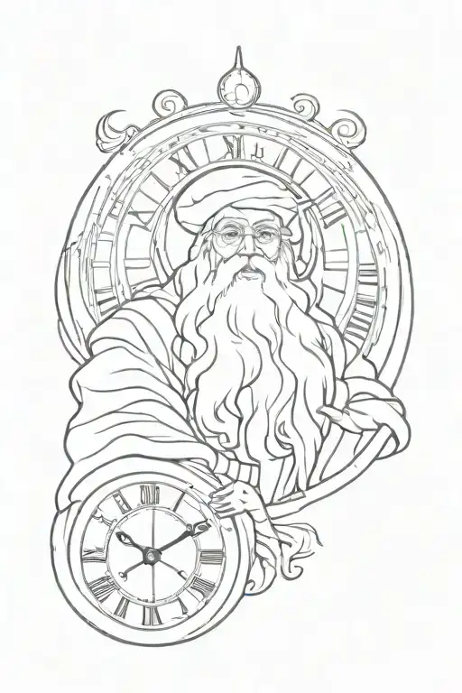 Father Time tattoo design idea