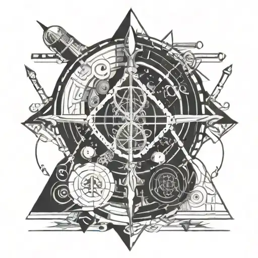 instrument of god symbol in alchemy tattoo design idea