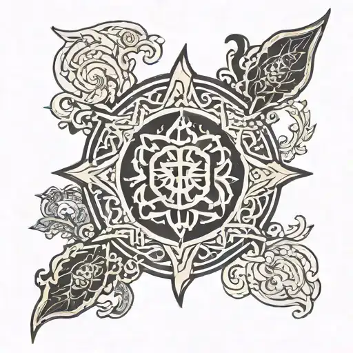 Afghan Buddhist Clan symbol tattoo design idea