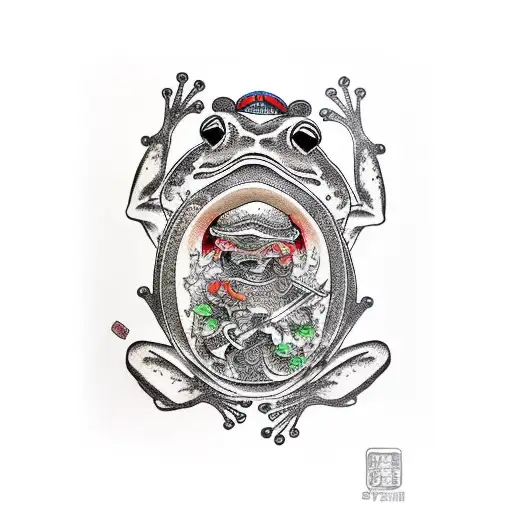 frog samurai tattoo design idea