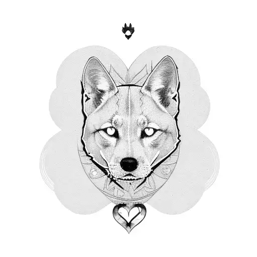 Paw Print with heart & name tattoo design idea