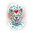 Paw Print with heart & name tattoo design idea