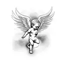 infant angel  tattoo design idea