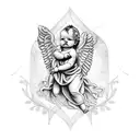 infant angel  tattoo design idea