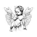 infant angel  tattoo design idea