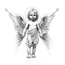 infant angel  tattoo design idea