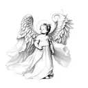 infant angel  memorial tattoo design idea