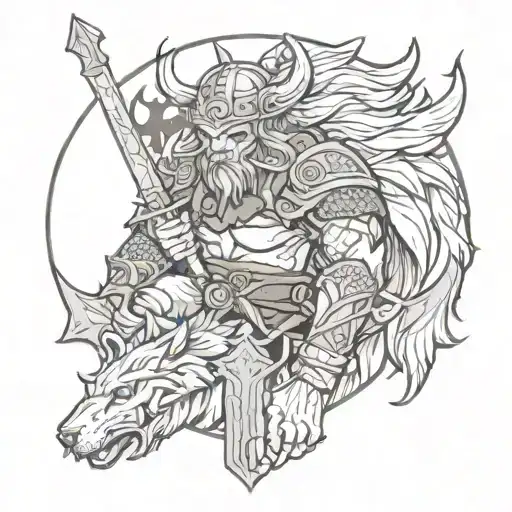 Viking Wolfsangel  tattoo design idea