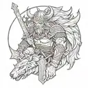 Viking Wolfsangel  tattoo design idea