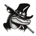 crocodile with glasses and hat with shotgun shells spitfire ace and snake and eagle tattoo design idea