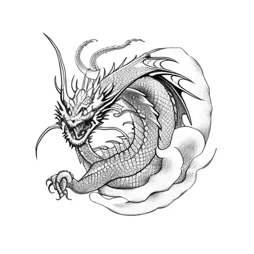 Dragon super simple tattoo design idea