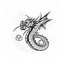 Dragon super simple tattoo design idea