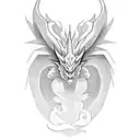 Dragon super simple tattoo design idea