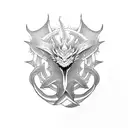 Dragon super simple tattoo design idea