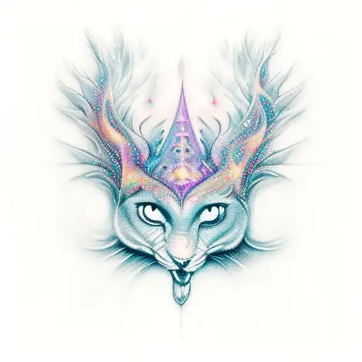 Mystical cosmic dark back ground tattoo design idea