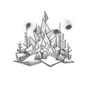 pallet bonfire tattoo design idea