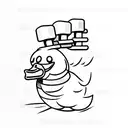 duck with dumbell tattoo design idea