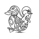duck with dumbell tattoo design idea