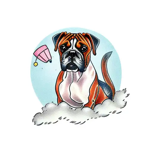 Boxer dog tattoo design idea