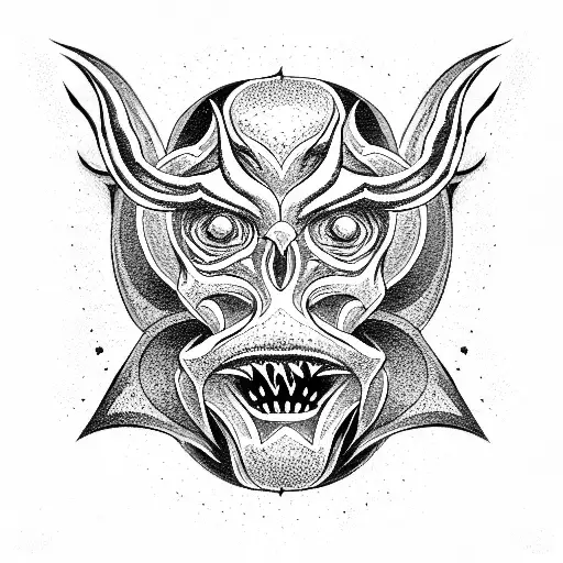 blackhead demon tattoo design idea