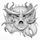 sleeve blackhead demon tattoo design idea