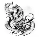 sleeve blackhead demon tattoo design idea