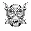 blackhead demon tattoo design idea