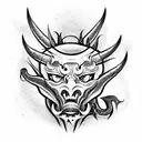 blackhead demon tattoo design idea