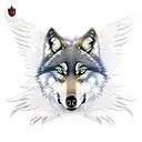 wolf with eagle tattoo design idea