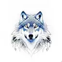 wolf with eagle tattoo design idea