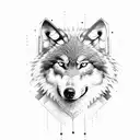 wolf with eagle tattoo design idea