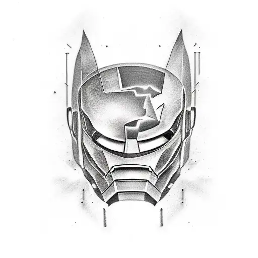 half sleef tattoo with batman, ironman and the terminator tattoo design idea